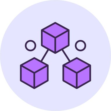 Blockchain web simgesi, basit vektör illüstrasyonu