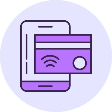 NFC ödeme web simgesi, basit vektör illüstrasyonu