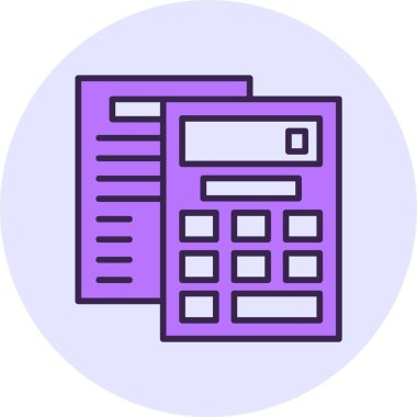 Emeklilik hesap makinesi web simgesi, basit vektör illüstrasyonu