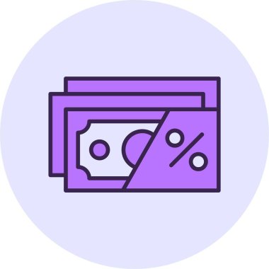 Vergi indirimi web simgesi, basit vektör illüstrasyonu