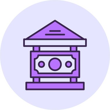 Merkez Bankası web simgesi, basit vektör illüstrasyonu