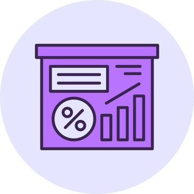 Faiz oranları web simgesi, basit vektör illüstrasyonu