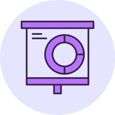 Donut Çizelgesi Web simgesi, basit vektör illüstrasyonu