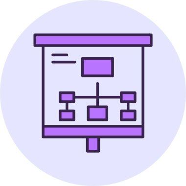 Akış şeması web simgesi, basit vektör illüstrasyonu