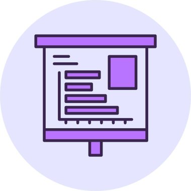 Yatay Çubuk Grafik Web simgesi, basit vektör illüstrasyonu