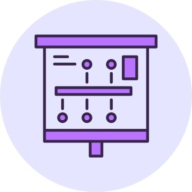 Infographic Zaman Çizgisi web simgesi, basit vektör illüstrasyonu