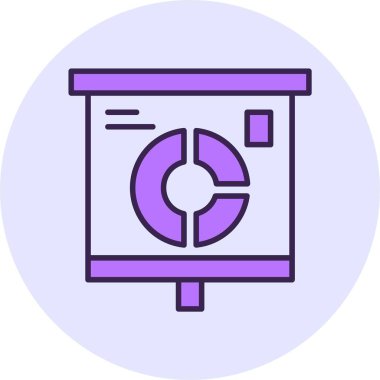 İşaretli Donut Çizelgesi web simgesi, basit vektör illüstrasyonu