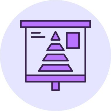 Piramit Grafik Ağı simgesi, basit vektör illüstrasyonu