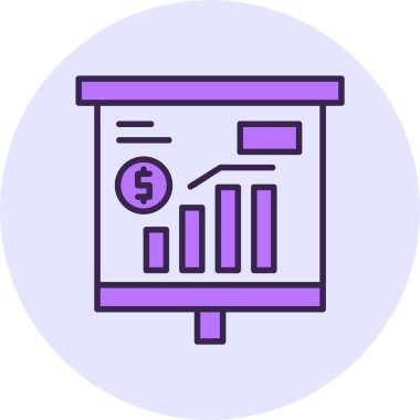 Yükselen Ekonomi Ağı simgesi, basit vektör illüstrasyonu