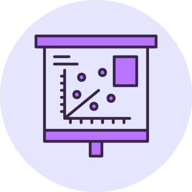 Scatter Web Çizimi simgesi, basit vektör illüstrasyonu