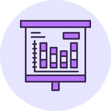 Yığılmış Çubuk Çizelgesi web simgesi, basit vektör illüstrasyonu