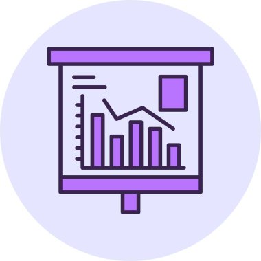 Azalan Grafik Ağı simgesi, basit vektör illüstrasyonu