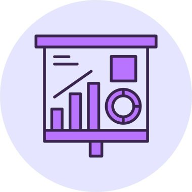 Grap sunum web simgesi, basit vektör illüstrasyonu