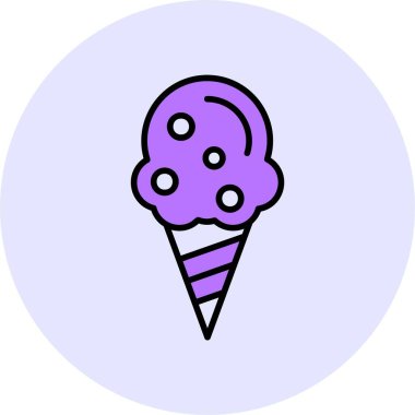 Dondurma külahı web simgesi, basit vektör illüstrasyonu