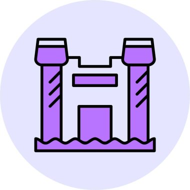 Sandcastle web simgesi, basit vektör illüstrasyonu