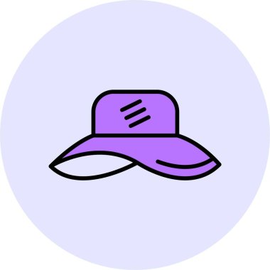 Plaj şapkası web simgesi, basit vektör illüstrasyonu