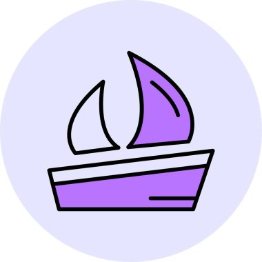 Yelkenli ağ simgesi, basit vektör illüstrasyonu