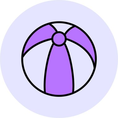 Beach Ball web simgesi vektör illüstrasyonu
