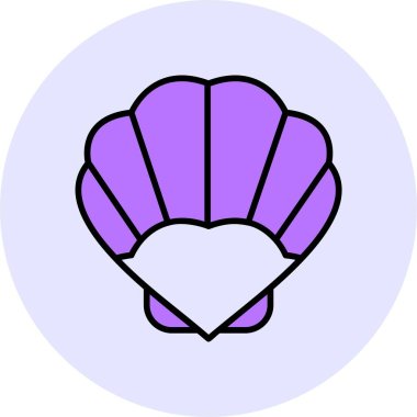 Deniz kabuğu web simgesi vektör illüstrasyonu