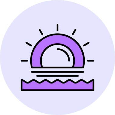 Plaj Günbatımı Web ikonu vektör çizimi