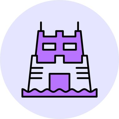 Kumdan kale yarışması web simgesi vektör illüstrasyonuName