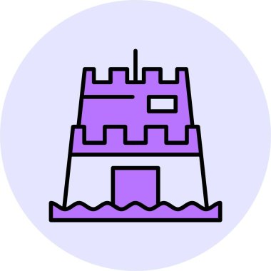 Kum heykeli ağ ikonu vektör illüstrasyonu