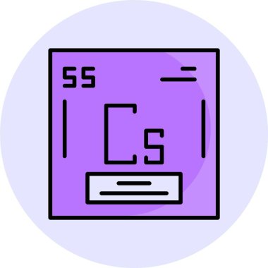 Caesium web simgesi vektör illüstrasyonu