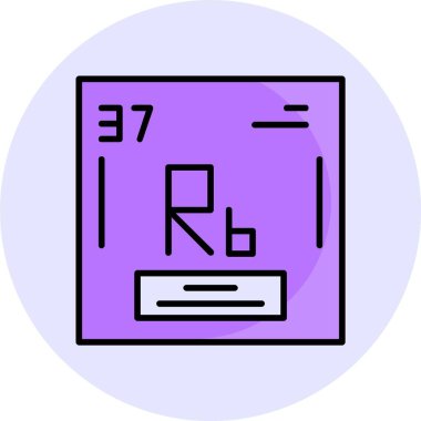 Rubidium web simgesi vektör illüstrasyonu
