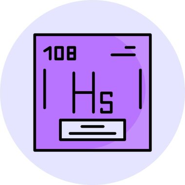 Hassium web simgesi vektör illüstrasyonu