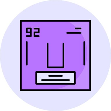 Uranyum web simgesi vektör illüstrasyonu