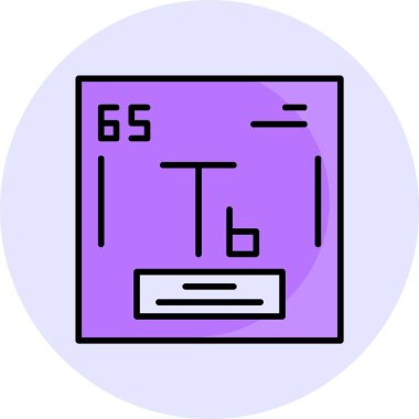 Terbiyum web simgesi vektör illüstrasyonu