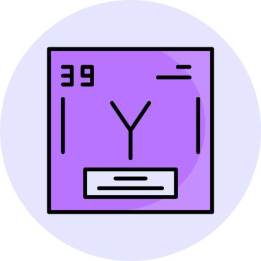 Yttrium web simgesi vektör illüstrasyonu