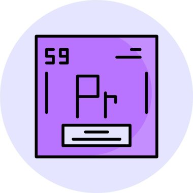 Praseodymium web simgesi vektör illüstrasyonu