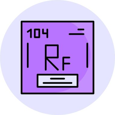 Rutherfordium web simgesi vektör çizimi