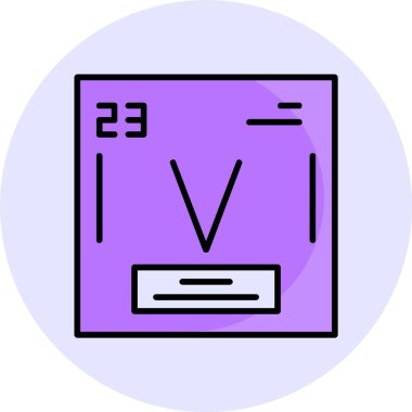 Vanadyum web simgesi vektör illüstrasyonu