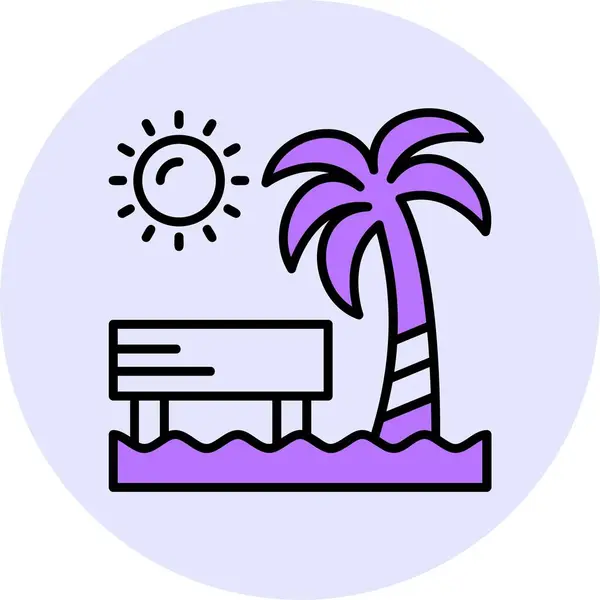 Plaj konseri web simgesi vektör illüstrasyonu