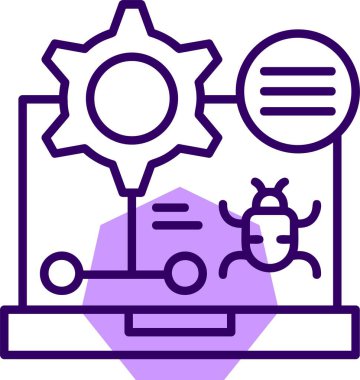 Hata ayıklama simgesi, basit vektör illüstrasyonu