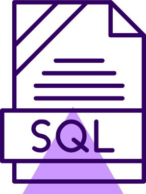 SQL web simgesi, basit vektör illüstrasyonu