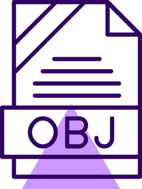 OBJ web simgesi, basit vektör illüstrasyonu