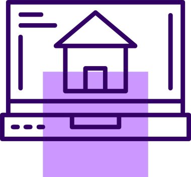 Ev web simgesi, basit vektör illüstrasyonu