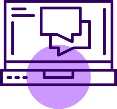Sohbet web simgesi, basit vektör illüstrasyonu
