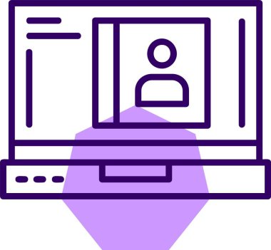 Kişi web simgesi, basit vektör illüstrasyonu