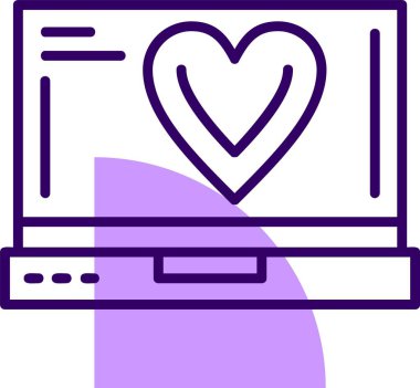 kalp ağı simgesi, basit vektör illüstrasyonu