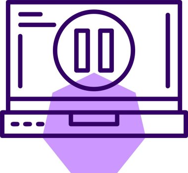 Web simgesini duraklat, basit vektör illüstrasyonu