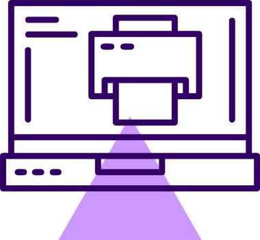 yazıcı web simgesi, basit vektör illüstrasyonu