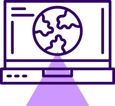 Dünya web simgesi, basit vektör illüstrasyonu