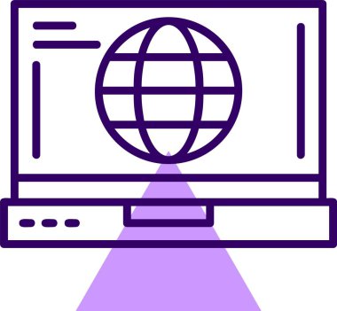 Globe web simgesi, basit vektör illüstrasyonu