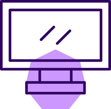 LCD web simgesi, basit vektör illüstrasyonu