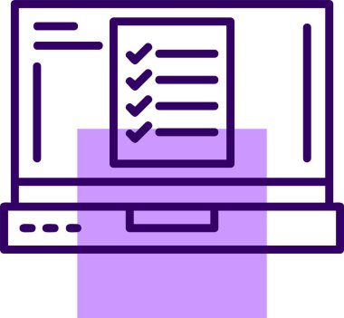 Kontrol listesi web simgesi, basit vektör illüstrasyonu