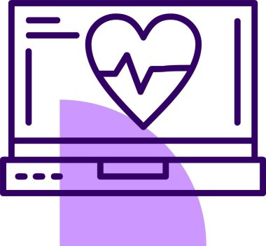 Kalp atışı web simgesi, basit vektör illüstrasyonu